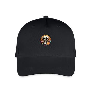 Halloween Skull Skeleton - Organic Kids’ Baseball Cap - black - Front