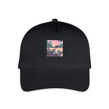 classic car road trip - Organic Kids’ Baseball Cap - black - Front