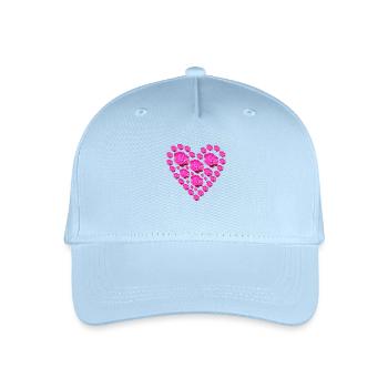 rosa Rosen Herz - Kinder Bio Basecap - Hellblau - Vorne