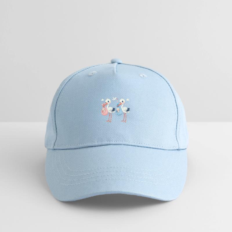 Rosa oder Blauer Storch Baby Überraschung Kinder Bio Basecap