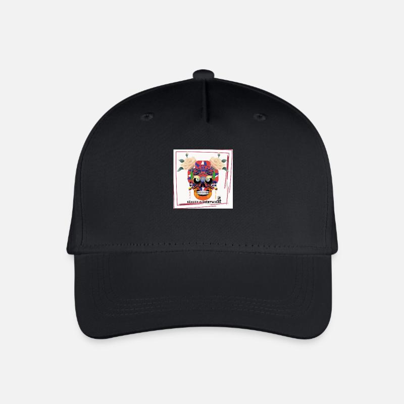 Crâne Blanc 3 - Casquette de baseball bio Enfant - noir