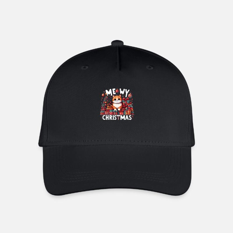 Meowy Weihnachten Katze orange witzig Geschenk - Kinder Bio Basecap - Schwarz
