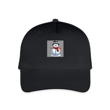 Fröhlicher Schneemann - Kinder Bio Basecap - Schwarz - Vorne
