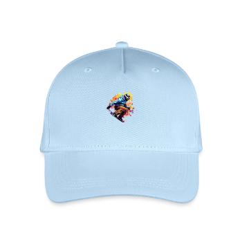 Snowboard Sport Spiel Champion Wettbewerb Zusammenfassung - Kinder Bio Basecap - Hellblau - Vorne