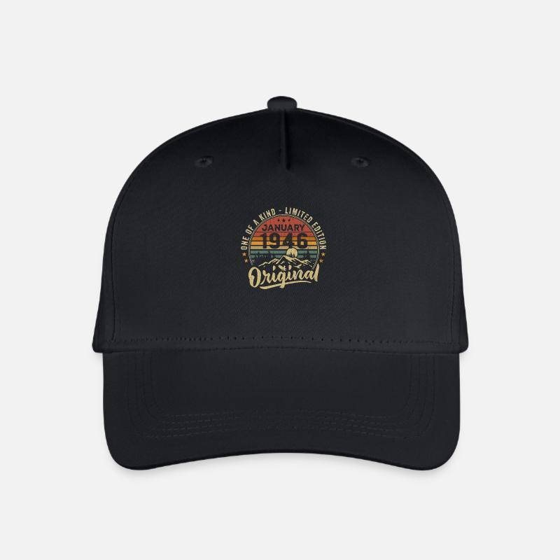 Januar 1946 | Geburtstage geboren im Januar 1946 - Kinder Bio Basecap - Schwarz