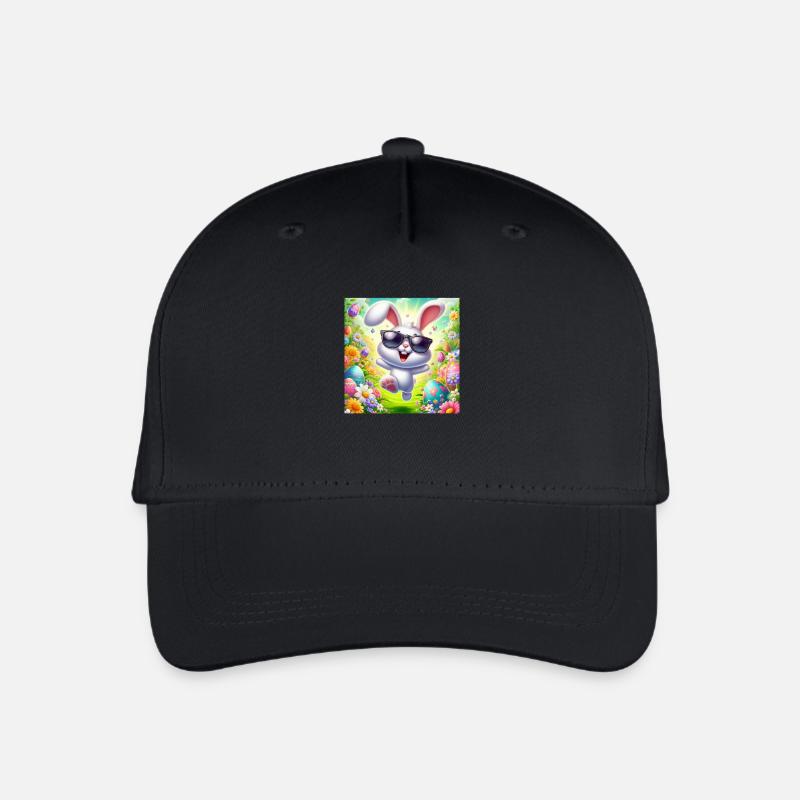 Fröhlicher Osterhase - Kinder Bio Basecap - Schwarz