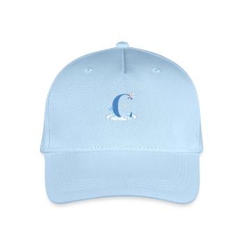 Buchstabe c blaue Wolken Flugzeug Kind - Kinder Bio Basecap - Hellblau - Vorne