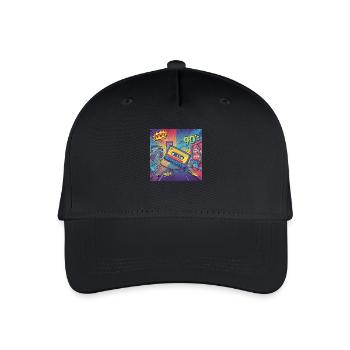 90s vibes: comic cassette in retro look - Organic Kids’ Baseball Cap - black - Front