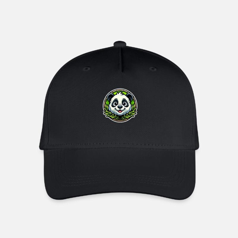 Panda Bär - Kinder Bio Basecap - Schwarz