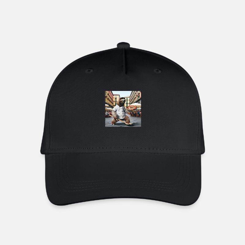Faultier Pizzabäcker Pizzabäcker Neapel - Kinder Bio Basecap - Schwarz
