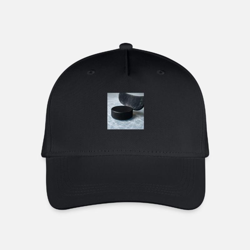 Eishockey - Schläger und Puck - Kinder Bio Basecap - Schwarz