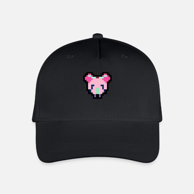 Pixel Maus - Kinder Bio Basecap - Schwarz