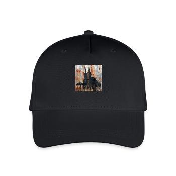 Graffiti Cologne Cathedral Silhouette Rust Metal Urban - Organic Kids’ Baseball Cap - black - Front