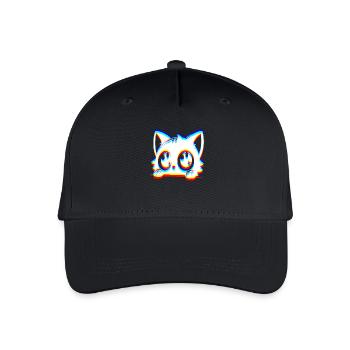 EDM Katze Glitch Style - Kinder Bio Basecap - Schwarz - Vorne