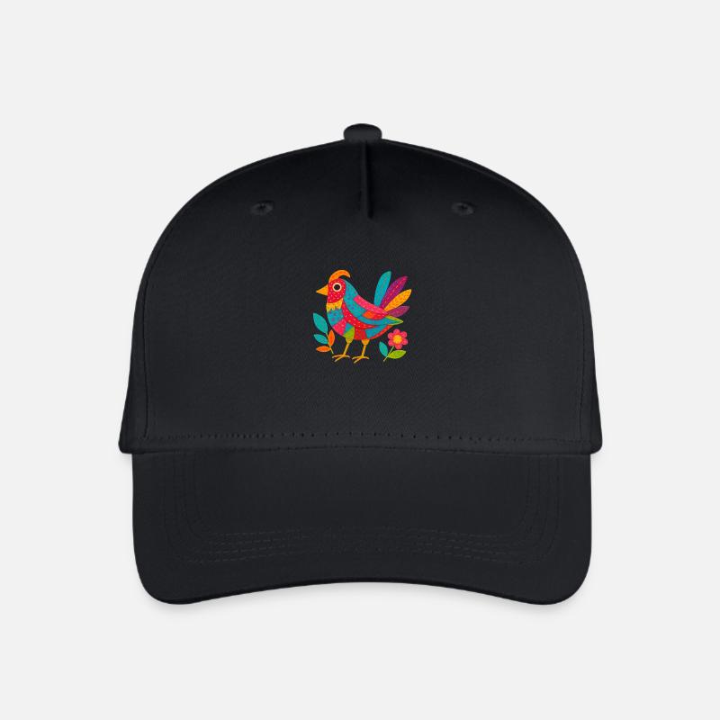 Patchwing – Der Stofffeder-Vogel - Kinder Bio Basecap - Schwarz