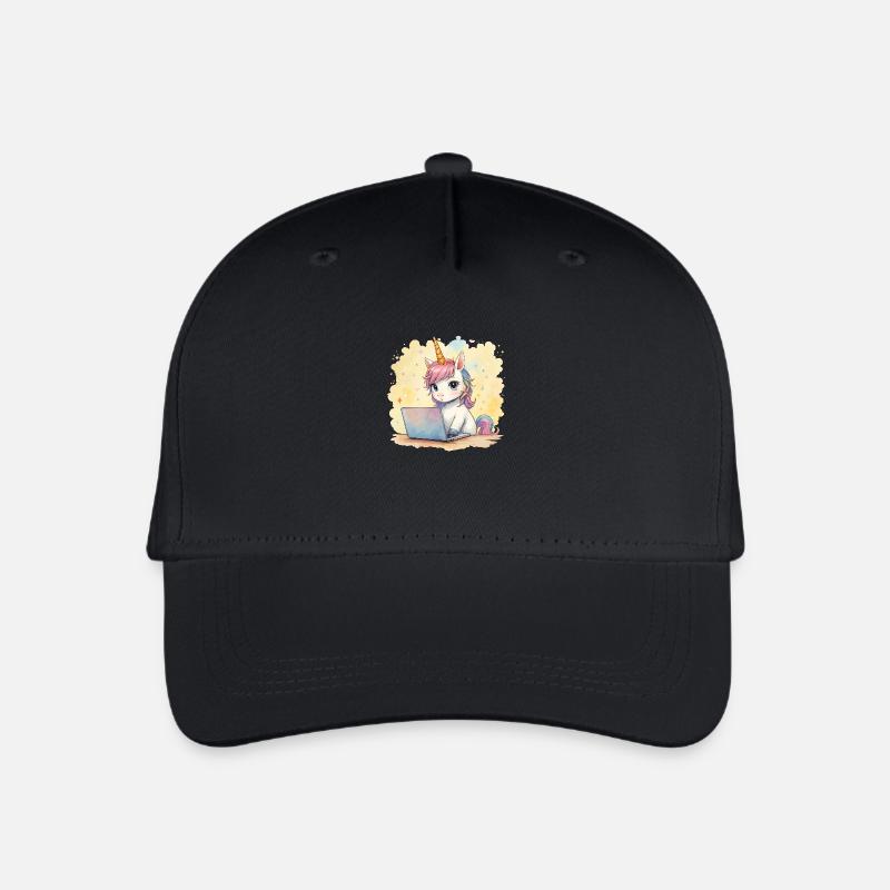 programmierendes Einhorn - Kinder Bio Basecap - Schwarz