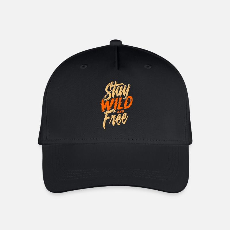 STAY WILD AND FREE - Kinder Bio Basecap - Schwarz