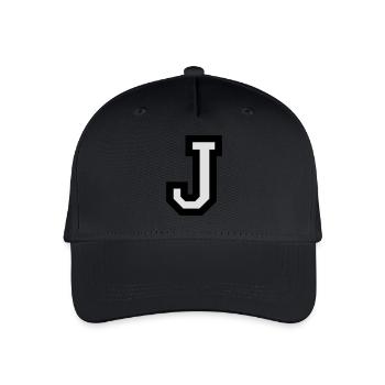 Buchstabe J - Kinder Bio Basecap - Schwarz - Vorne