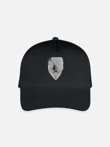 Anonymous v wie vendetta maske - Kinder Bio Basecap - Schwarz