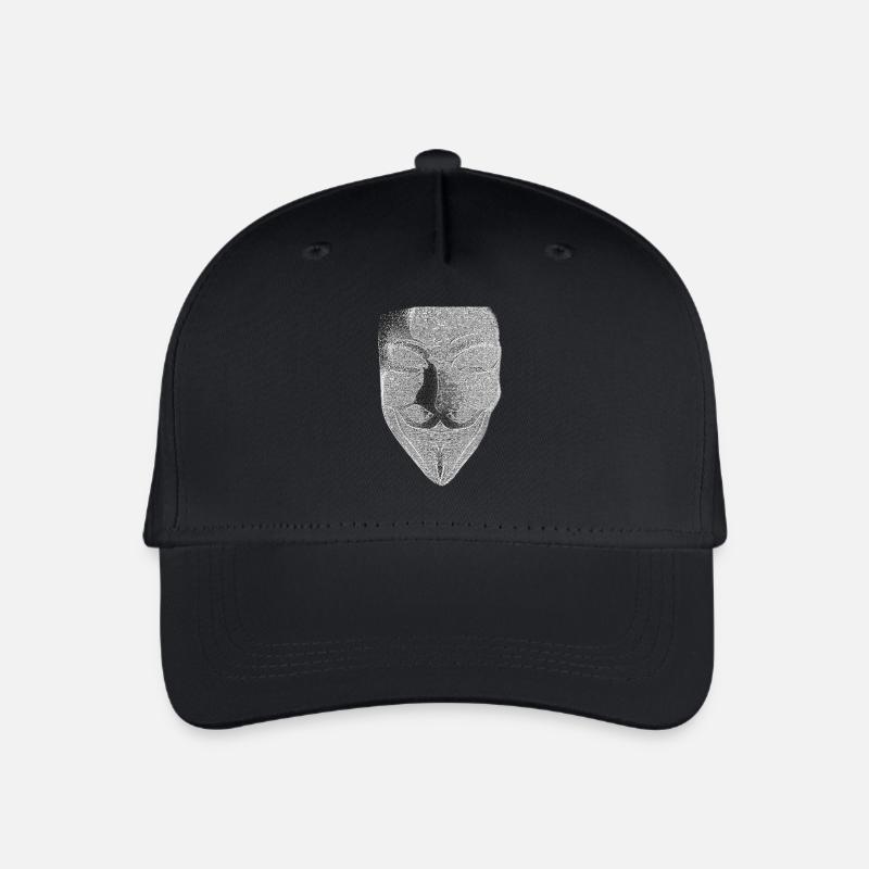 Anonymous v wie vendetta maske - Kinder Bio Basecap - Schwarz