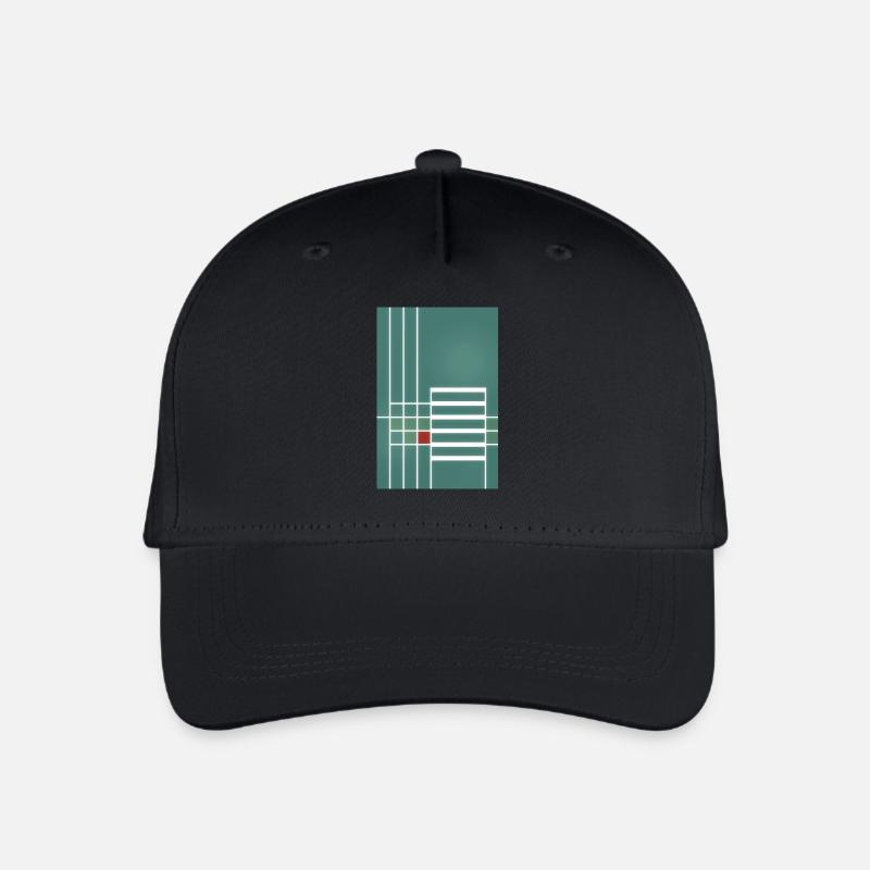graphic line pattern in Bauhaus style - Organic Kids’ Baseball Cap - black