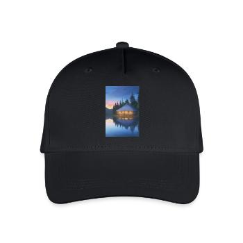 Charming lakeside cabin - Organic Kids’ Baseball Cap - black - Front