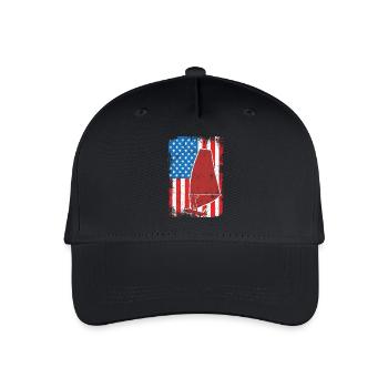 USA Patriotic Windsurfer - Organic Kids’ Baseball Cap - black - Front