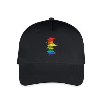 Dezentes und cooles Regenbogen-Design mit tropfender Pride-Flagge - Kinder Bio Basecap - Schwarz - Vorne