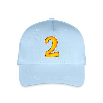 Zwei - 2 - Nummer Zahl - Kinder Bio Basecap - Hellblau - Vorne
