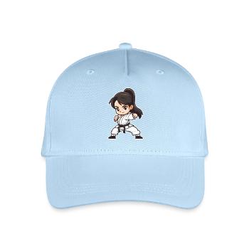 Karate Girl Cartoon Style - Organic Kids’ Baseball Cap - light blue - Front