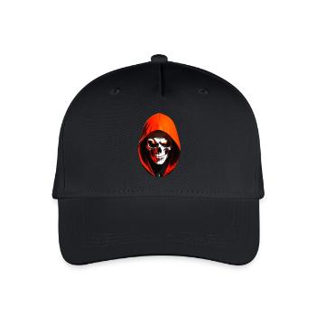 Totenkopf mit Kapuze - Kinder Bio Basecap - Schwarz - Vorne