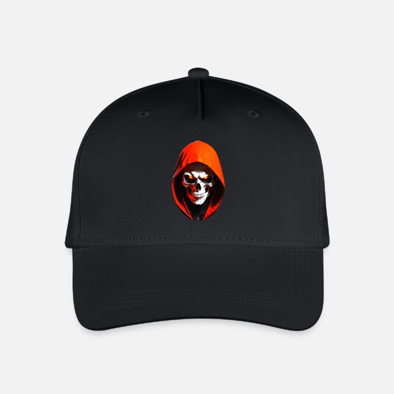Totenkopf mit Kapuze - Kinder Bio Basecap - Schwarz