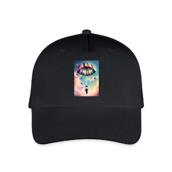 Colorful parachute - Organic Kids’ Baseball Cap - black - Front
