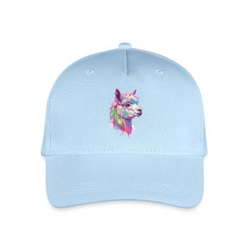 Alpaca Llama Animal Nature Zoo Andes Inca Colorful Art - Organic Kids’ Baseball Cap - light blue - Front
