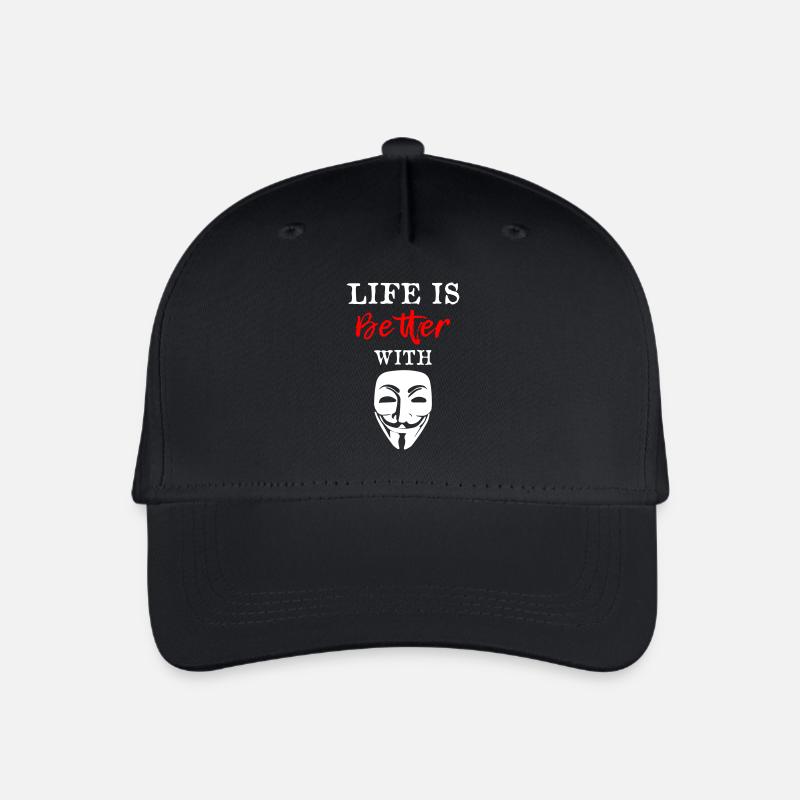 La vie est meilleure avec Anonymous - Casquette de baseball bio Enfant - noir