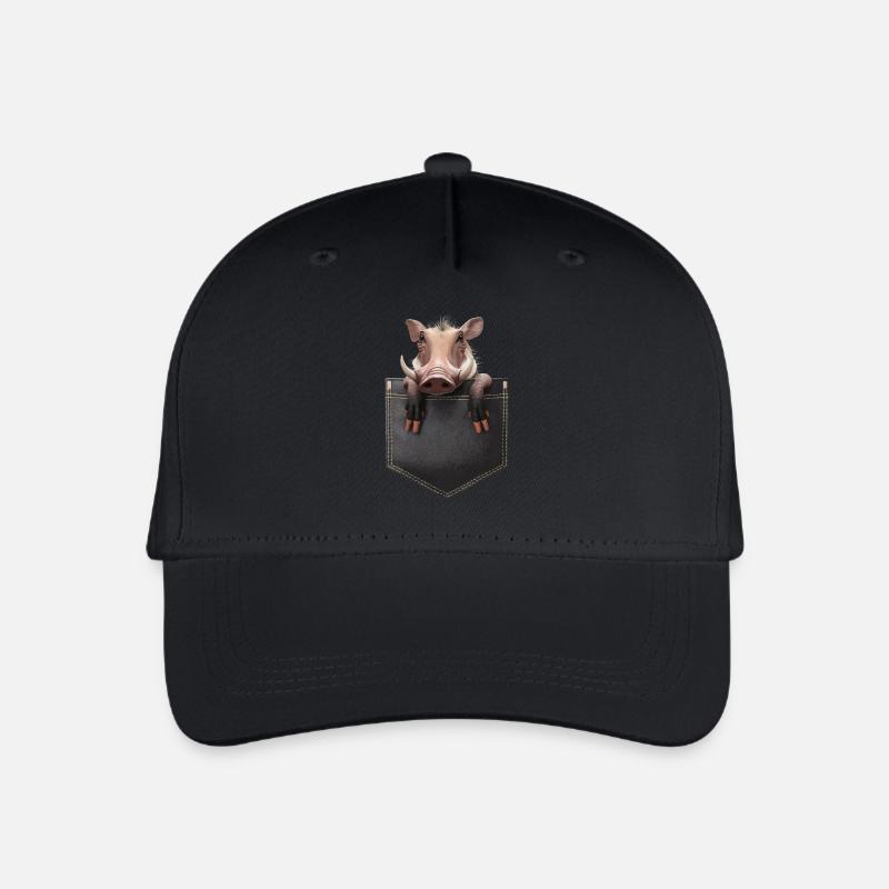 Warzenschwein - Kinder Bio Basecap - Schwarz