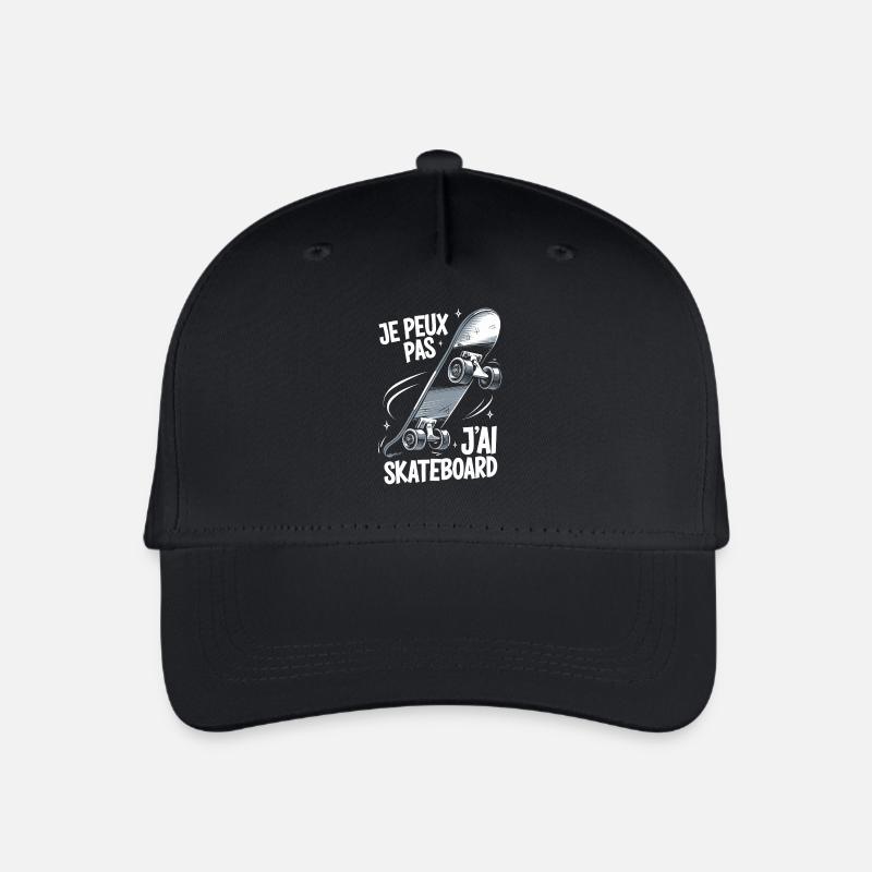 Je peux pas j'ai skateboard - Casquette de baseball bio Enfant - noir