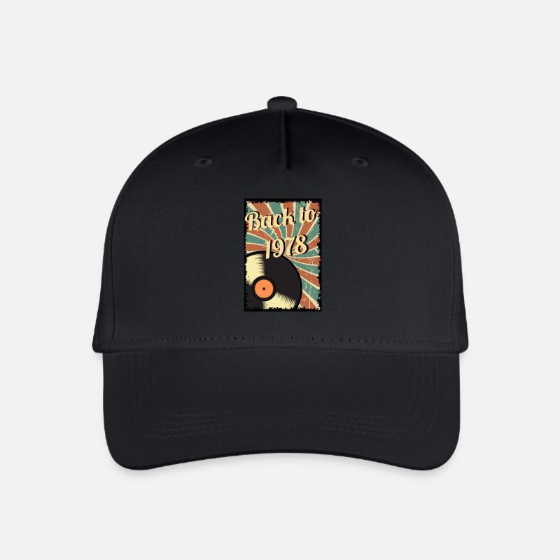 Zurück ins Jahr 1978 – Retro-Vinyl-Klassiker - Kinder Bio Basecap - Schwarz