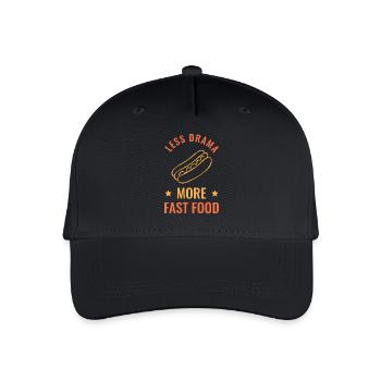 Burger Fast Food Essen Geschenk Spruch Lustiges - Kinder Bio Basecap - Schwarz - Vorne