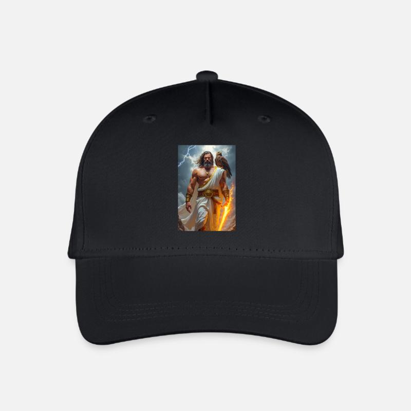Zeus, bärtiger Gott, der einen Blitz hält, Sturm - Kinder Bio Basecap - Schwarz