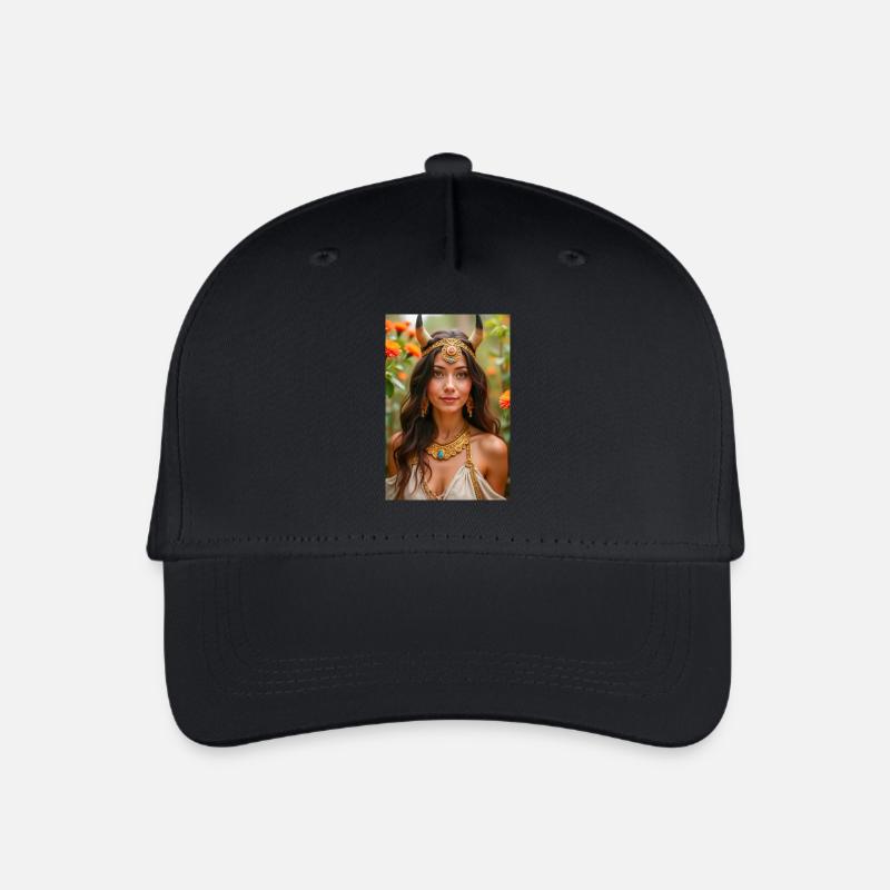 Hathor, goldener Kopfschmuck mit Sonnenscheibe - Kinder Bio Basecap - Schwarz