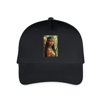 Neith, gepanzerte Kriegergöttin, hält einen Bogen in der Hand - Kinder Bio Basecap - Schwarz - Vorne