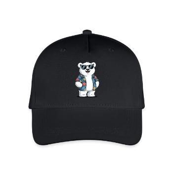 Lustiger Sommer Eisbär - Kinder Bio Basecap - Schwarz - Vorne