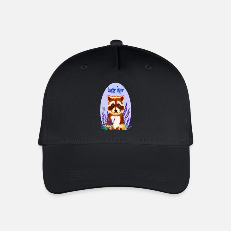 Waschbär-Liebhaber von Lavendel - Kinder Bio Basecap - Schwarz