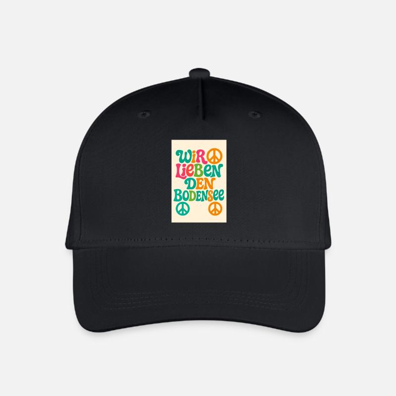 Wir lieben den Bodensee - Kinder Bio Basecap - Schwarz