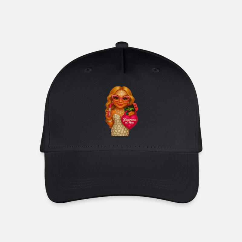 GlitzerMama mit Herz - Kinder Bio Basecap - Schwarz