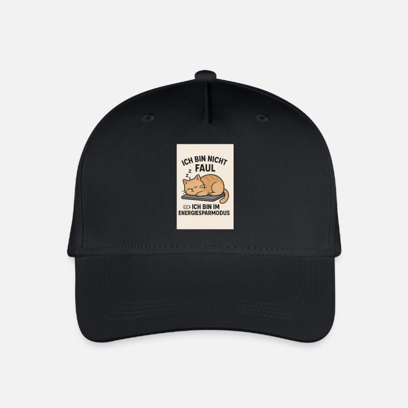 Energiesparmodus - Kinder Bio Basecap - Schwarz