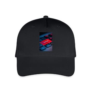 Red Cancel Key Highlight - Organic Kids’ Baseball Cap - black - Front
