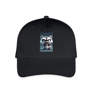 Wütendes Cartoon-Waschbärengebrüll - Kinder Bio Basecap - Schwarz - Vorne