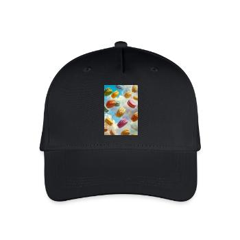 Bunte Macarons am Himmel - Kinder Bio Basecap - Schwarz - Vorne